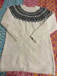 Icewear Iceland 100% Icelandic Wool Fair Isle Long Sweater Dress Size L - Picture 1 of 7