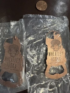 Wheatley Vodka Dist. Buffalo Trace Metal Pair Of Key Chain Bottle Openers - Picture 1 of 5