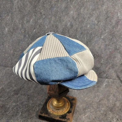 Mujer Denim 8 Paneles Sombrero de Newsboy Retro Hippie Patchwork Marinero Rayas  Foto 1 de 4