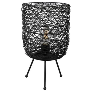 Northlight Basket Weave-Style Iron Table Lamp - 14.5" - Black - Picture 1 of 6