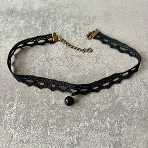 Choker nero con perlina - Foto 1 di 4