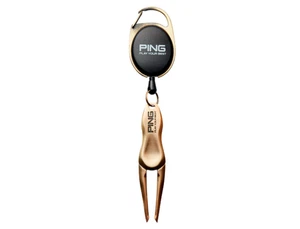 Ping Golf Japan AC-U2311 Reel Green Fork Divot Repair Tool Gold New - Picture 1 of 2