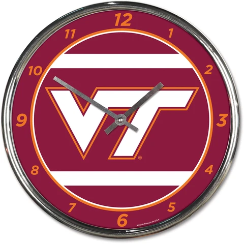 WinCraft Virginia Tech Hokies Chrome Wall Clock Cover