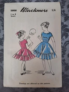 50s Blackmore Paper Sewing Pattern Vintage Girls Dress 7 - 8 yrs - Picture 1 of 2