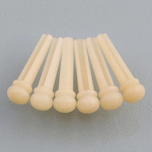 6x Unbleached Acoustic Guitar Bone Bridge Pins, Standard Size - Picture 1 of 6