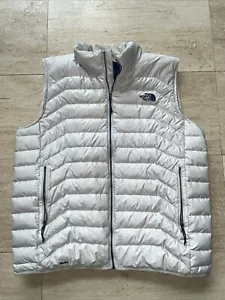 The North Face TNF Ultralight 600 Goose Down Puffer Vest Light Gray Men 26” P2P - Picture 1 of 6