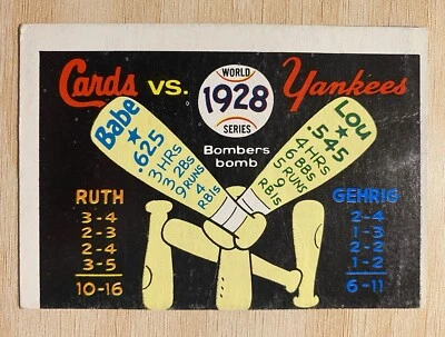 1970 Fleer World Series #25 1928 Cardinals vs. Yankees Babe Ruth & Lou Gehrig - Image 1 of 2