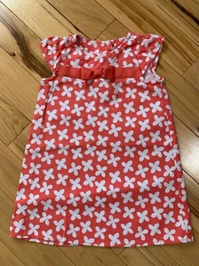 GYMBOREE Melon Colored Floral Print Capped Sleeve Dress Sz 18-24 Mo Infant - Picture 1 of 4