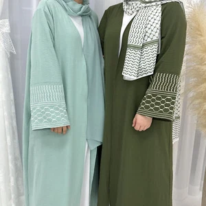 Muslim Abaya Kaftan Open Dress Women Saudi Arab Dubai Cardigan Kimono Loose Robe - Imagen 1 de 215