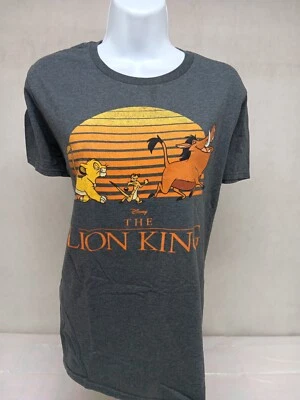 DISNEY THE LION KING WOMENS MEDIUM  GRAY LARGE FRONT LOGO SHORT SLEEVE T-SHIRT  - Image 1 of 4