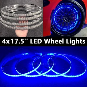 17.5'' Blue Dual Row LED Wheel Rim Lights For Truck Strobe Switch/Remote Control - Bild 1 von 7