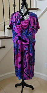 NWT! ALEX MARIE WOMENS PURPLE/BLUE SWIRL DRESS SIZE 2X - Picture 1 of 5