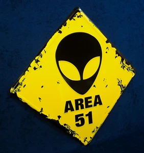 AREA 51 - *US MADE* Embossed Metal Sign -Yard Man Cave Garage Shop Bar Décor (Y) - Picture 1 of 9