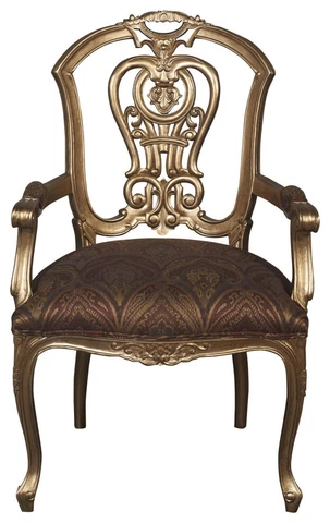 Saint Louis XV inspired elegant Armchair Hardwood finish. One of a kind! Cover