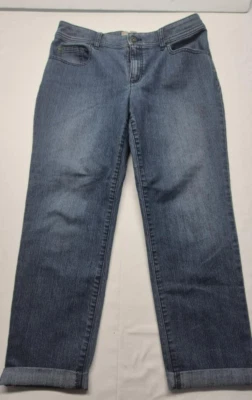 Chicos Mujer Hasta el Tobillo Denim Azul Vaqueros Puños Piernas Talla 0.5 Foto 1 de 4