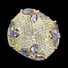 4Ct Marquise Cut Simulated Tanzanite Men's Pinky Ring 925 Yellow Sterling Silver