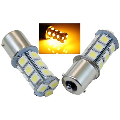 #1156 18SMD Amber Yellow LED Park Parking Tail Light Turn Signal Lamp Bulbs Pair - Image 1 of 4
