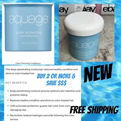 Acondicionador protector del color Aquage 16oz La retención del color del cabello previene la decoloración Foto 1 de 4