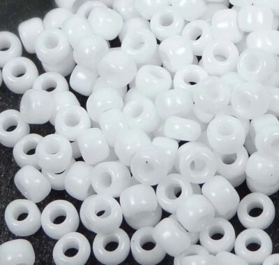 6/0 Fine Japanese TOHO Glass Seed Round Beads - Opaque White 10-Grams - Image 1 of 2