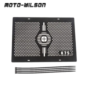 For BMW K75 Radiator Guard Motorcycle Type D With Nylon Cable Tie Aluminum Black - Picture 1 of 16
