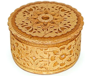 Precious Birch Bark Jewelry Box Natural Wooden Trinket Byzantine Ornament - Picture 1 of 4