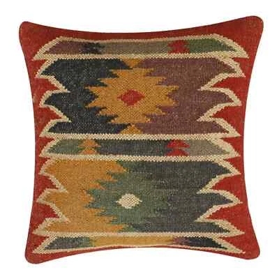 Handmade Throw Pillow Jute kilim pillow cover Navajo south western cushion cover - Image 1 of 3