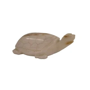 Hand Carved Natural Alabaster Marble Turtle Tortoise Figurine 4.25" Long - Picture 1 of 6