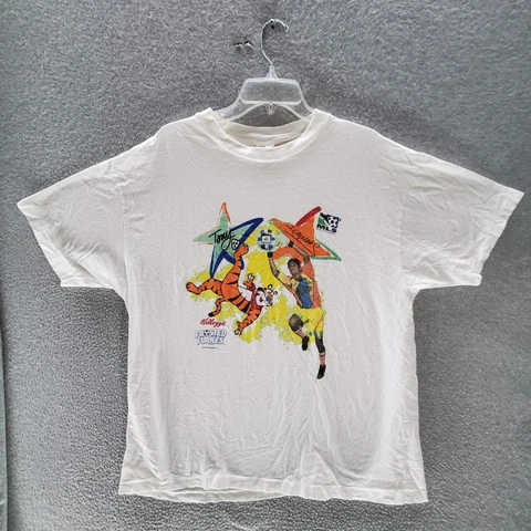 VINTAGE Kellogg's Frosted Flakes Men T-Shirt XL Single Stitch 1996 MLS J. Campos Cover