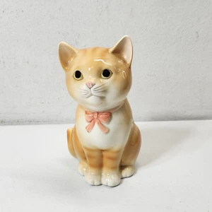 Statuina vintage Otagiri arancione gattino gatto cambio banca 5,5" Giappone - Foto 1 di 10