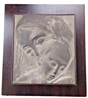 Madonna con Bambino -Quadro a firma di Ottaviani - anni '50 - Immagine 1 di 4