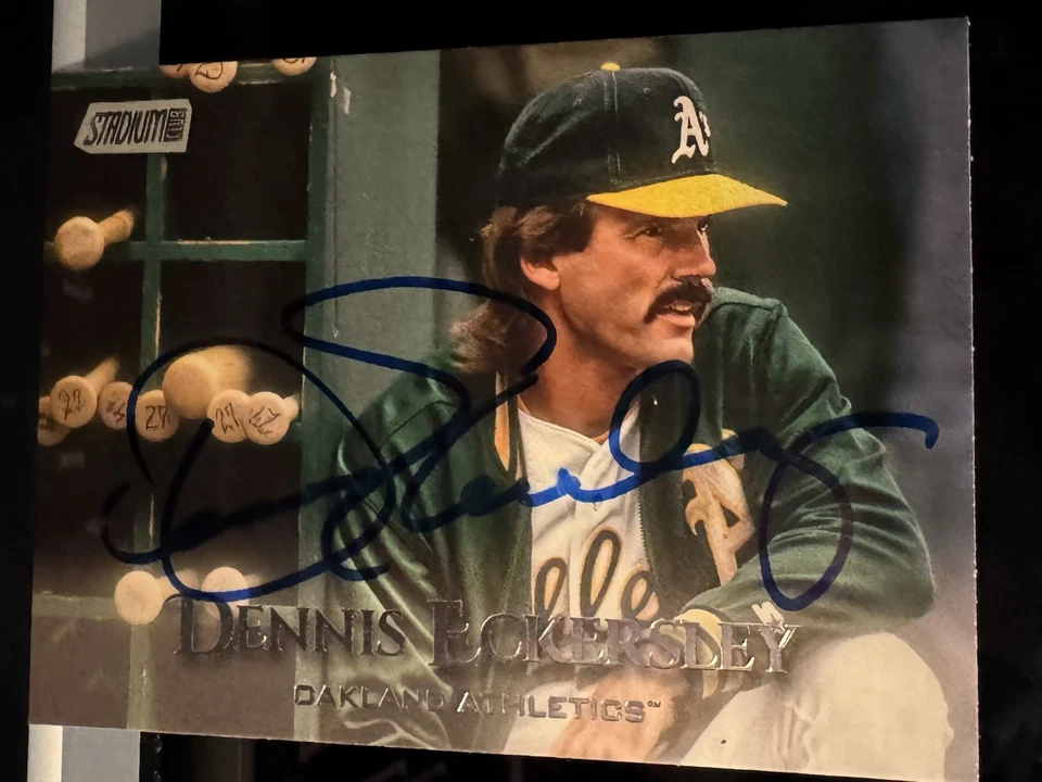 DENNIS ECKERSLEY 2019 Topps Stadium Club Signed Auto Autograph BAS Beckett COA - Image 1 of 2
