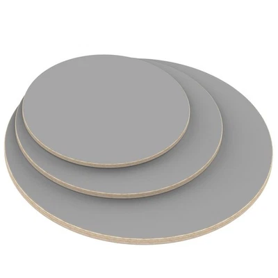 AUPROTEC Tischplatte grau Holz Platte rund 18mm Multiplex Sperrholz beschichtet - Bild 1 von 4