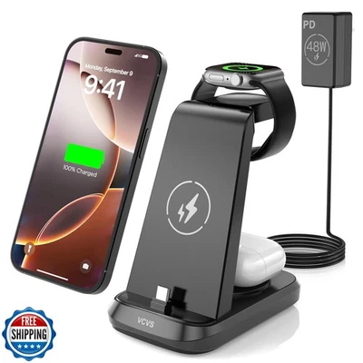 48W Super Fast 3-in-1 Charging Station for Apple Devices, USB-C Fast Charger  - Image 1 of 4