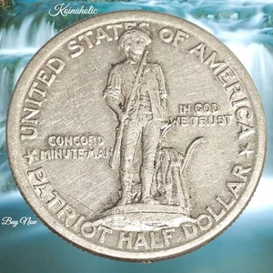 1925 Lexington Concord Commemorative Silver Patriot Half Dollar 50C Fast Ship ๐ข - Picture 1 of 10