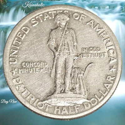 1925 Lexington Concord Commemorative Silver Patriot Half Dollar 50C Fast Ship 🚢 - Image 1 of 4