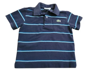 Lacoste Short Sleeve Striped Children's Polo Shirt - Picture 1 of 4
