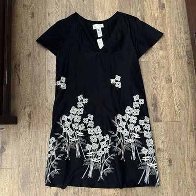 NUEVO CON ETIQUETAS $148 COREY LYNN CALTER Vestido Anthropologie Bordado Floral Cambio Algodón S Foto 1 de 4