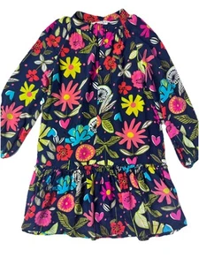Trina Turk 100% Silk Corozone Floral Ruffle Tiered Shift Dress Sz XS - Picture 1 of 8