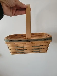 Vintage Longaberger Osterkorb klein rechteckig blau geflochten 1993 Aufbewahrung 10" - Bild 1 von 7