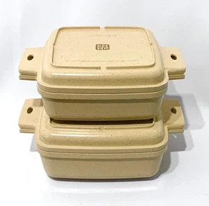 Set Lot of 2 Vtg Littonware Microwave Cookware 1 Qt & 1.5 Qt Square w/Lids EUC! - Picture 1 of 10