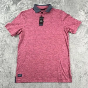 TravisMathew Polo Shirt Mens Medium Pink Heather Common Interest Golf Gray - Picture 1 of 14