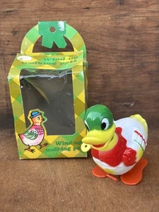 VTG Wind Up Walking Pet Toy Duck Easter Unlimited w/original box green duck - Picture 1 of 5