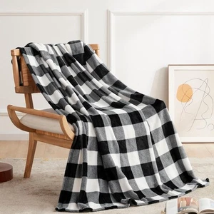 Fleece Blanket Twin Size, 60'' x 80'' Buffalo Plaid Flannel Blanket for Couch... - Picture 1 of 8