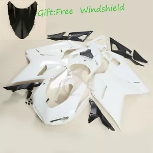 Unpainted White Fairing Bodywork Kit Fit For Ducati 848 1098 1198 2007-2012 2011 - Picture 1 of 8
