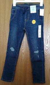 Boys Size 10 Super Stretch Distressed Jogger Blue Jeans Drawstring Cat &Jack New - Picture 1 of 3