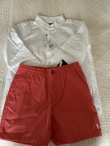 New Polo Ralph Lauren Boy's 2 pcs set - Shorts and Dress Shirt, Size T7 - Picture 1 of 5