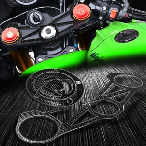 Perforate Black Handle Yoke+Fuel/Gas Cap Cover Sticker Pad 12-18 Ninja ZX-6R 636 - Picture 1 of 9