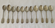 11 x Antique Silver Plated Tea Spoons - William Page and Other Makes