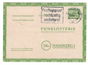 Berlin Funklotterie Postkarte FP 4 oo - Bild 1 von 2