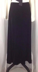 FALDA Negra Aterciopelada Larga Larga Elástica Vestido Fiesta L Grande - Imagen 1 de 2